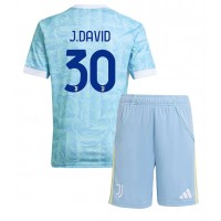 Juventus Jonathan David #30 Vonkajší Detský futbalový dres 2025-26 Krátky Rukáv (+ trenírky)